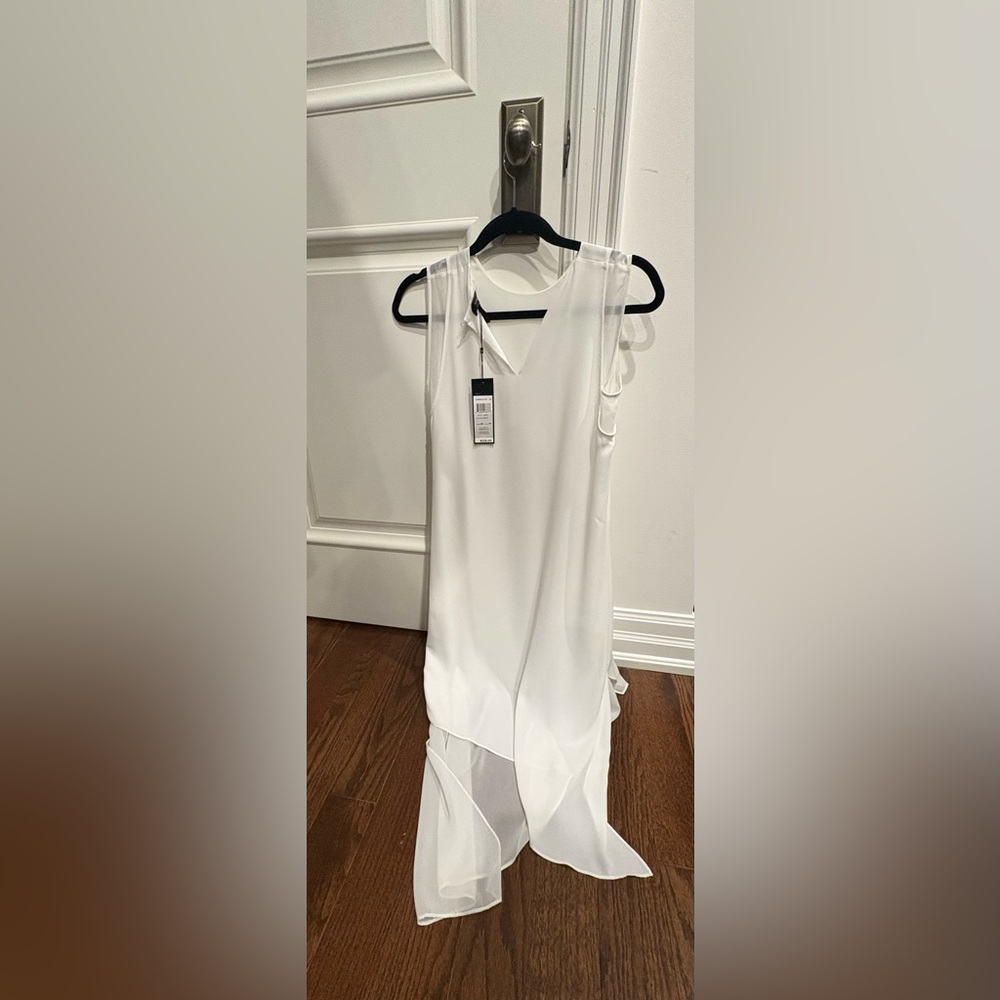 BCBGMAXAZRIA White Asymmetrical Dress NWT Size XXS
